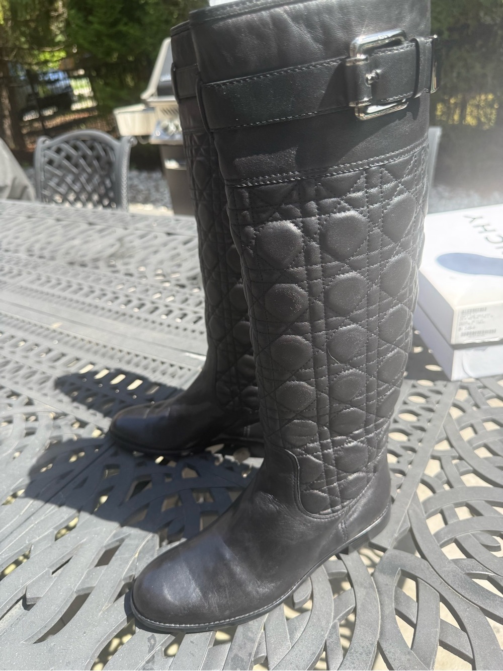 Dior Black Quilted Leather Riding Boots - size 8.5 - Picture 12 of 15